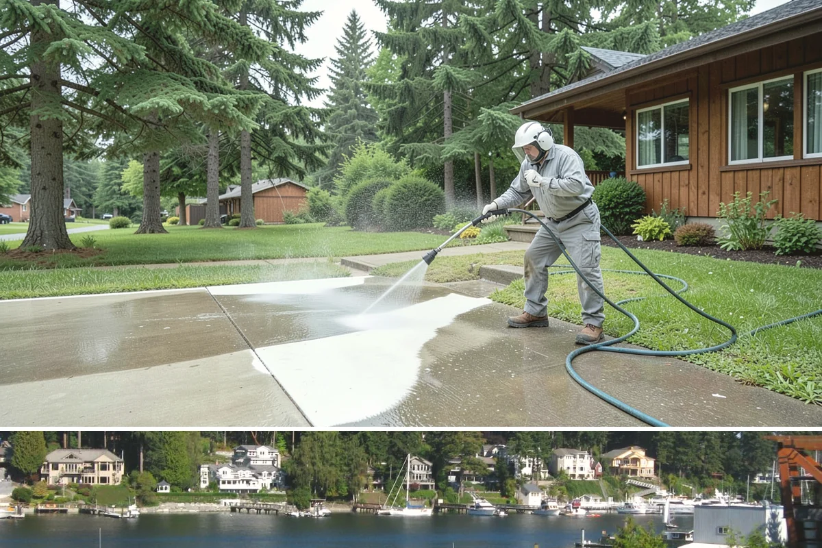 Whole Home Exterior Cleaning in Gig Harbor, Pierce County, WA - Book the full package during the dry summer window so every surface dries cleanly before the rains return.