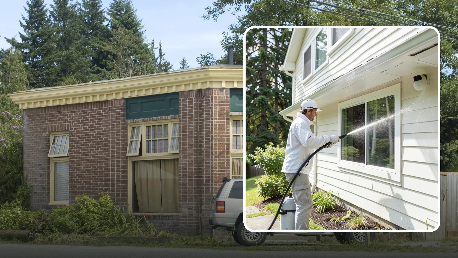 Whole Home Exterior Cleaning in Hamilton, Skagit County, WA - Whole home exterior cleaning is a complete package covering siding, trim, eaves, and entry surfaces for a fully refreshed...