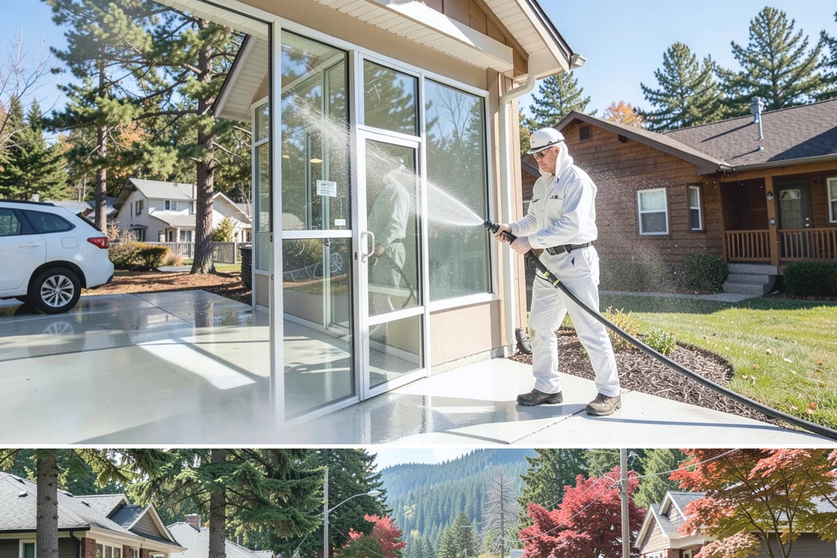 Whole Home Exterior Cleaning in Hunts Point, King County, WA - Book the full package during the dry summer window so every surface dries cleanly before the rains return.