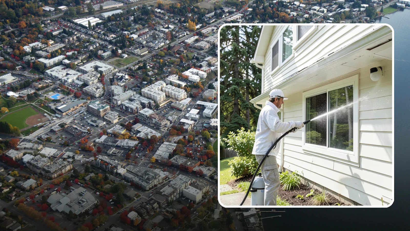 Whole Home Exterior Cleaning in Kirkland, King County, WA - Whole home exterior cleaning is a complete package covering siding, trim, eaves, and entry surfaces for a fully refreshed...