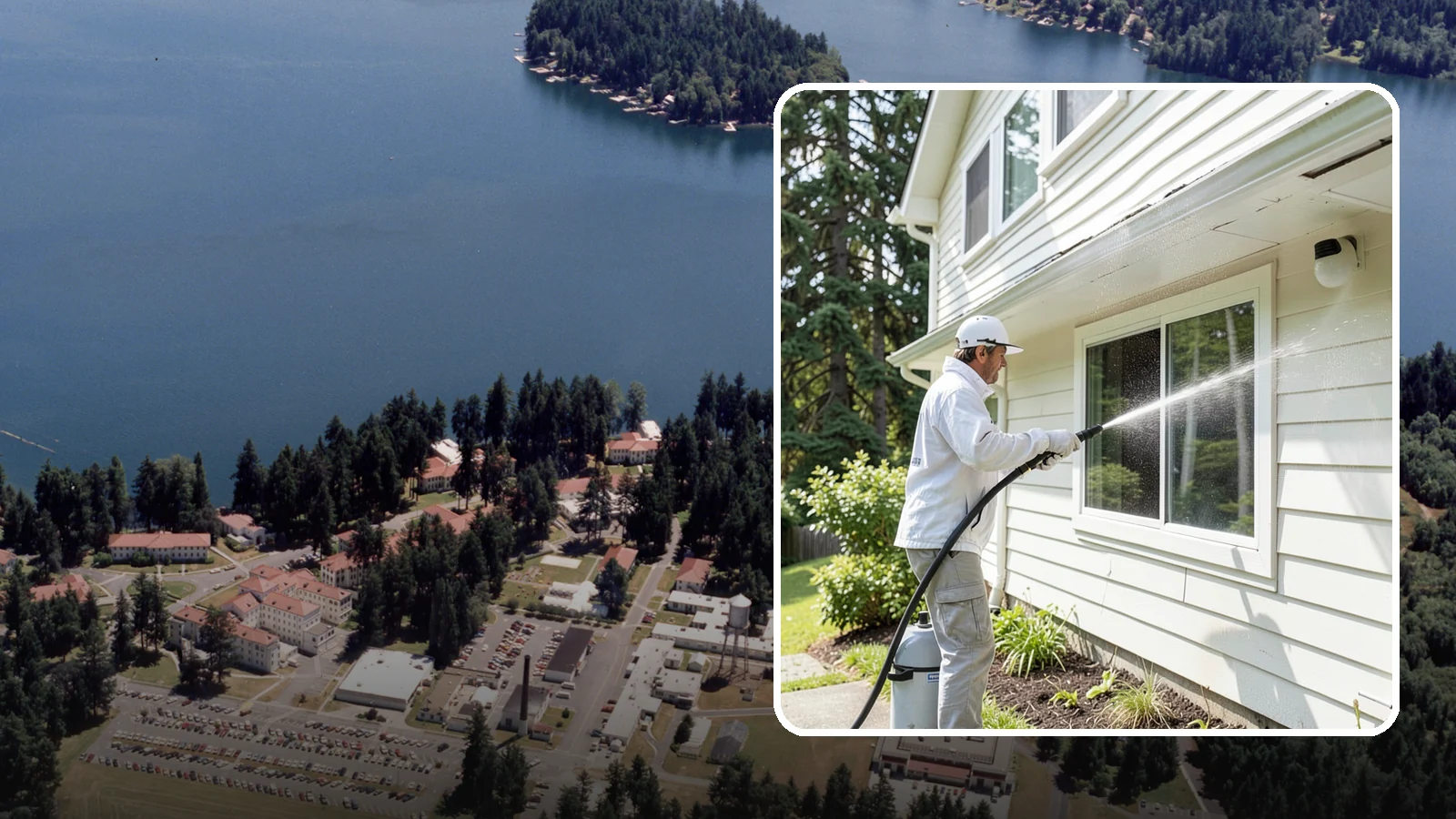 Whole Home Exterior Cleaning in Lakewood, Pierce County, WA - Whole home exterior cleaning is a complete package covering siding, trim, eaves, and entry surfaces for a fully refreshed...