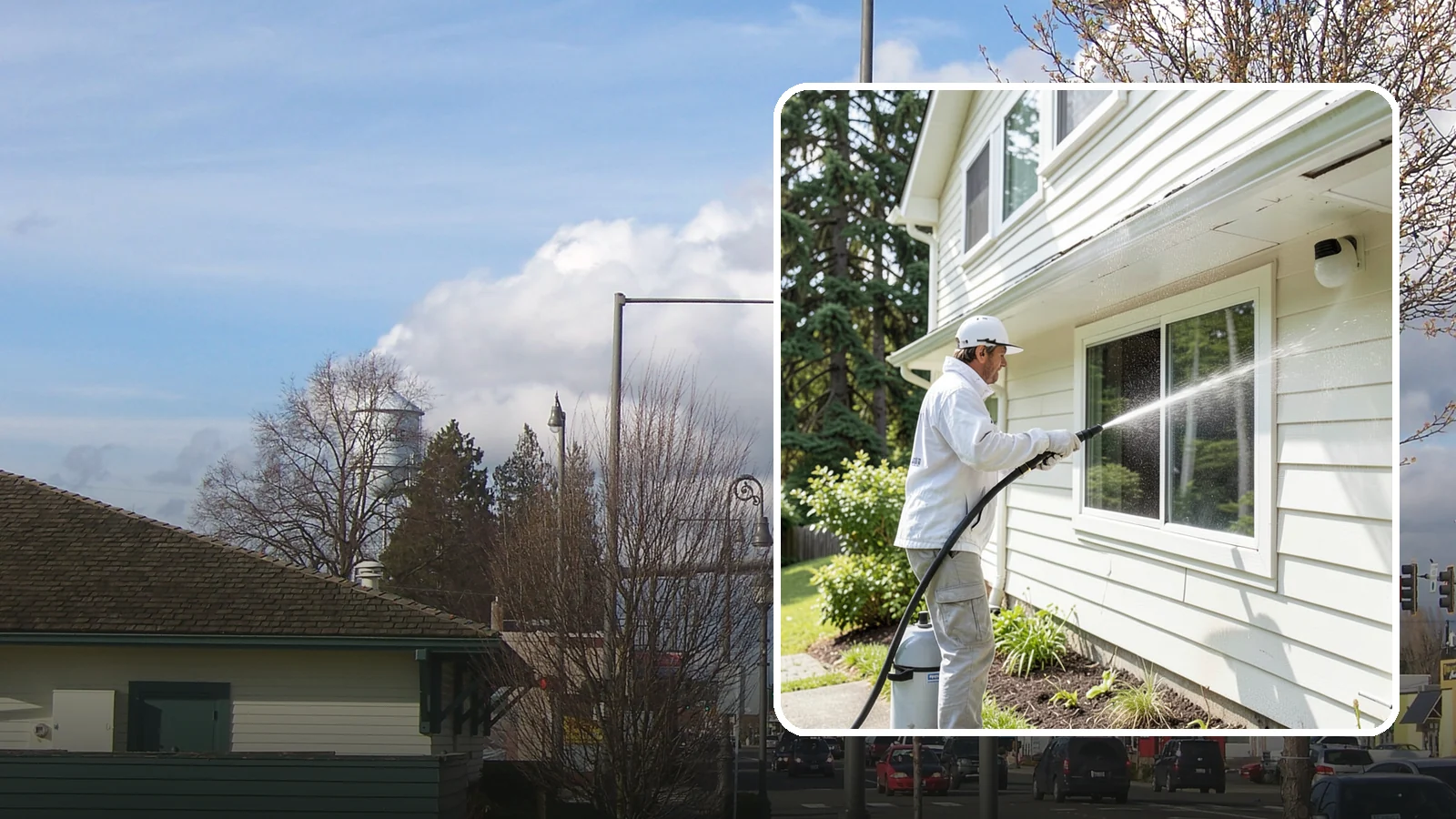 Whole Home Exterior Cleaning in Marysville, Snohomish County, WA - Whole home exterior cleaning is a complete package covering siding, trim, eaves, and entry surfaces for a fully refreshed...