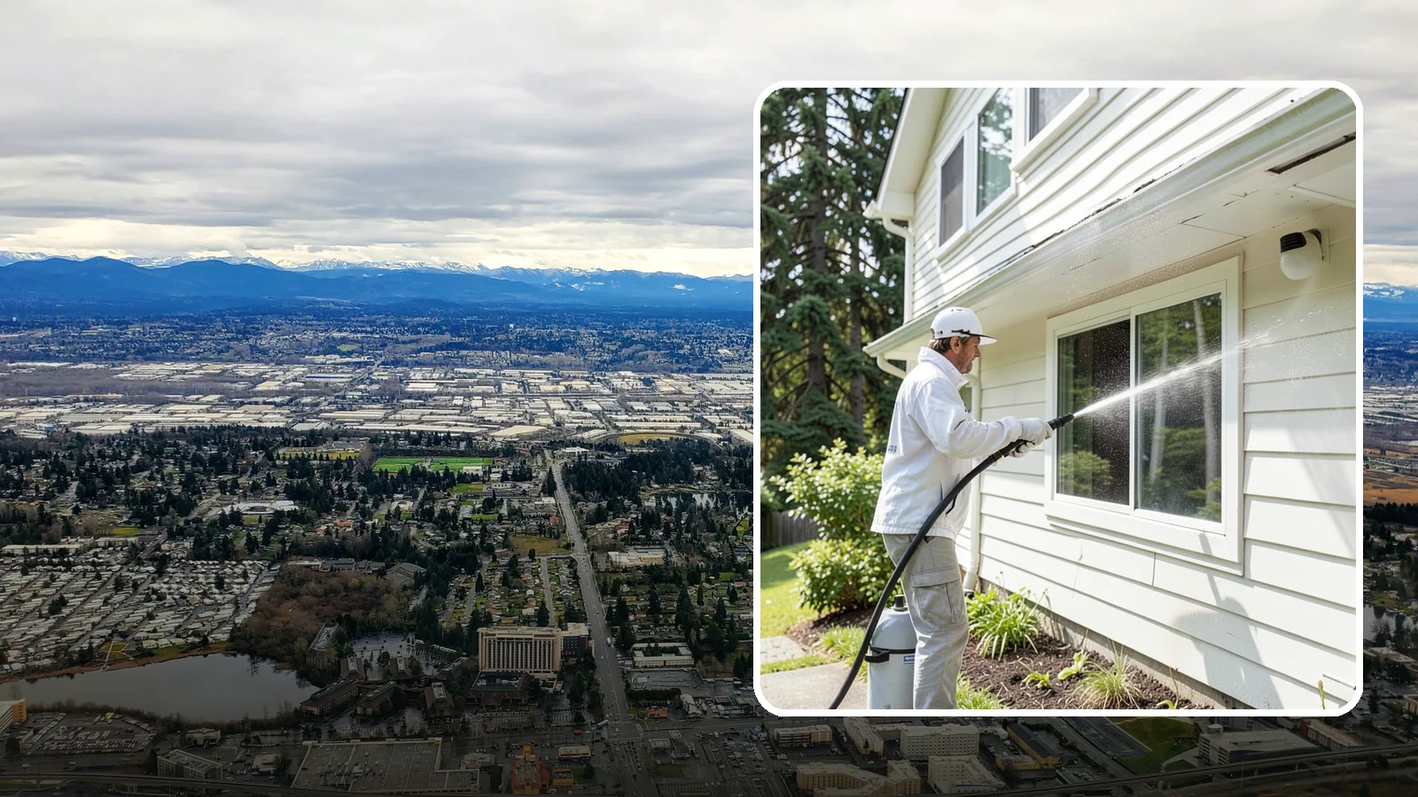 Whole Home Exterior Cleaning in SeaTac, King County, WA - Whole home exterior cleaning is a complete package covering siding, trim, eaves, and entry surfaces for a fully refreshed...