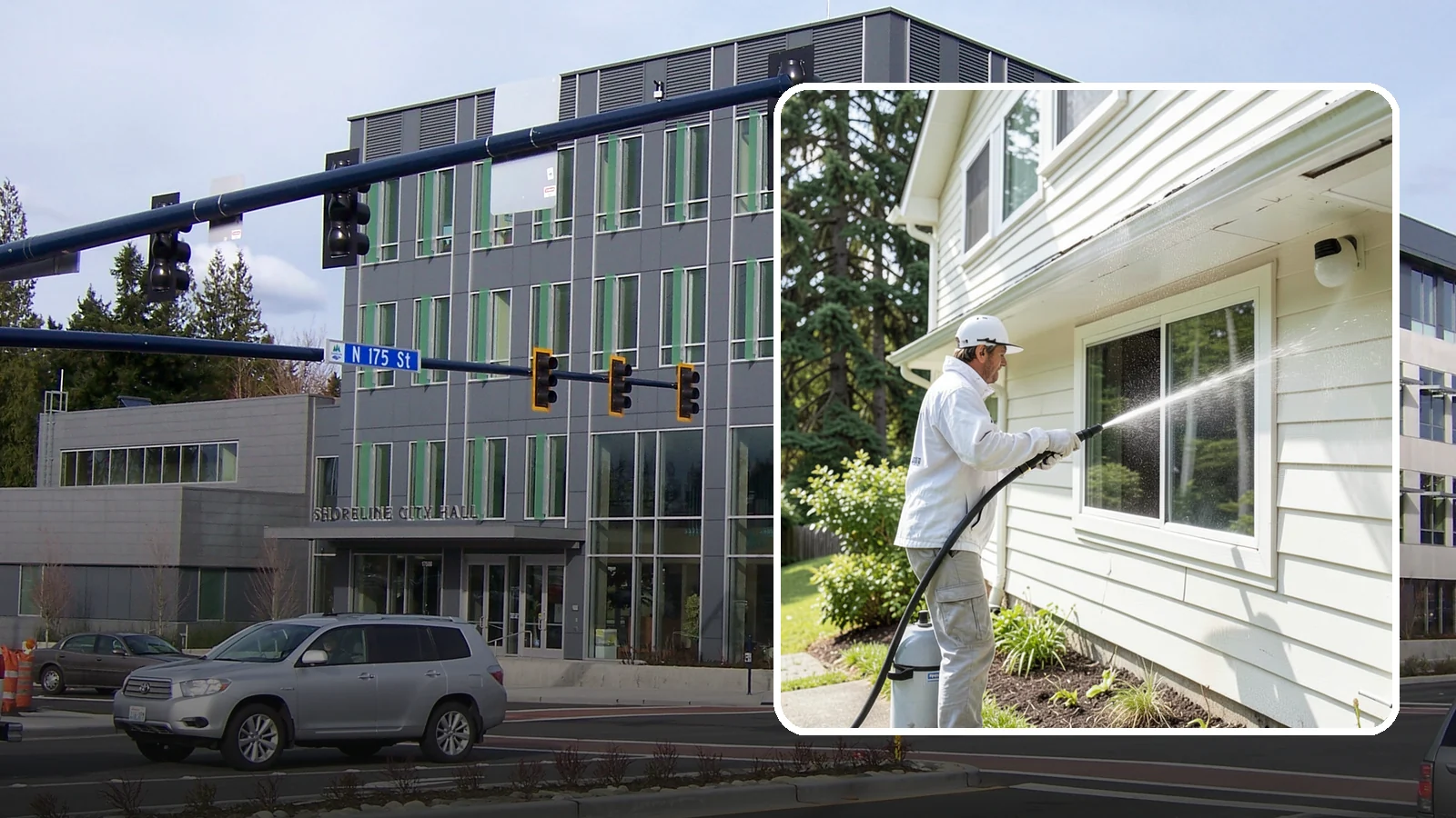 Whole Home Exterior Cleaning in Shoreline, King County, WA - Whole home exterior cleaning is a complete package covering siding, trim, eaves, and entry surfaces for a fully refreshed...