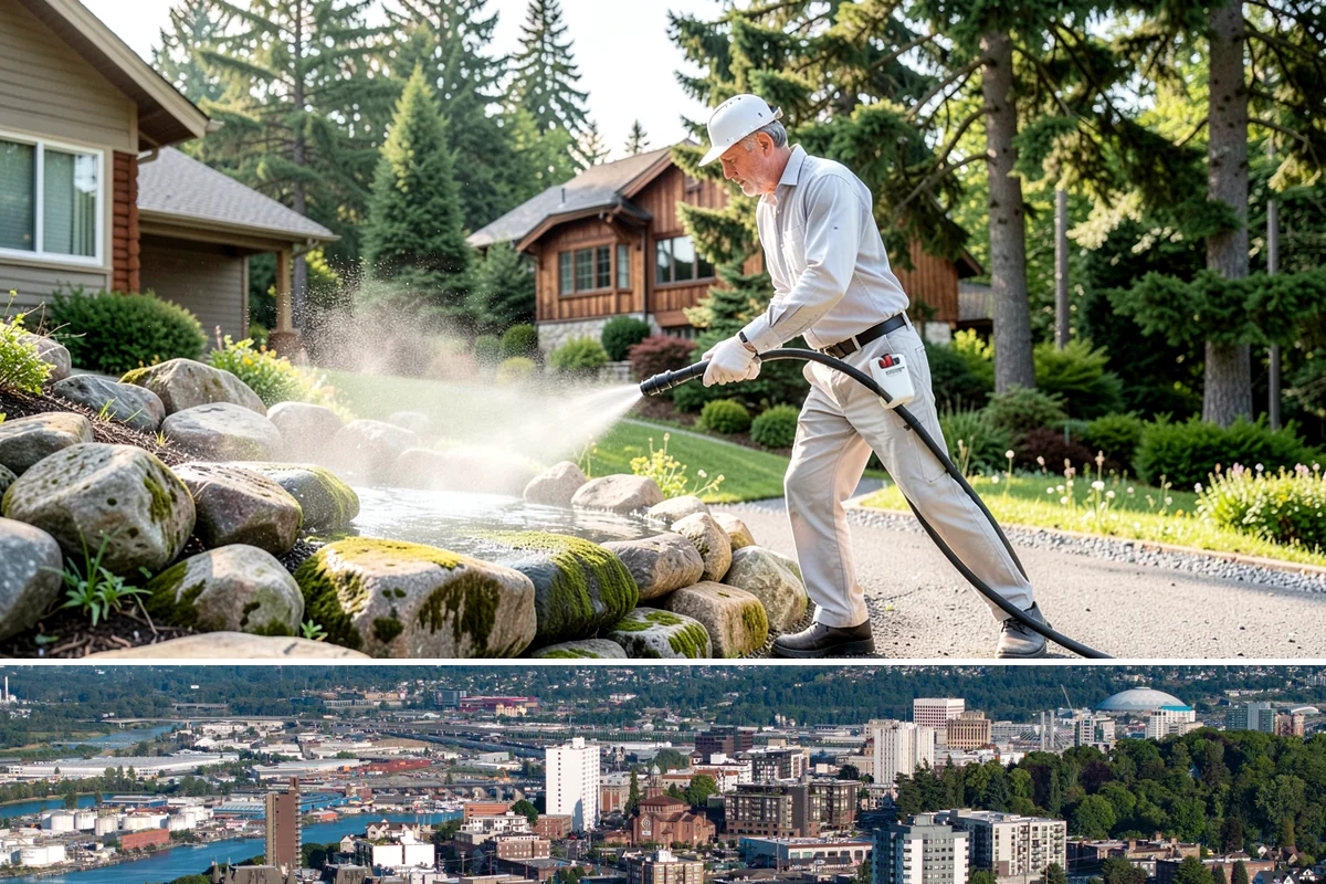 Whole Home Exterior Cleaning in Tacoma, Pierce County, WA - Book the full package during the dry summer window so every surface dries cleanly before the rains return.