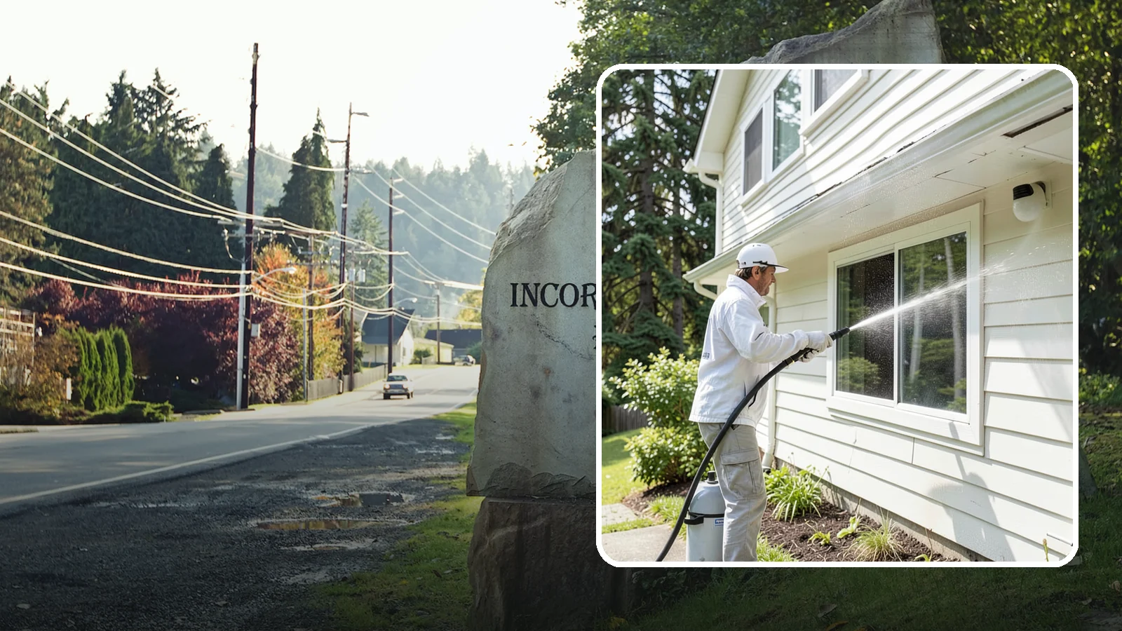 Whole Home Exterior Cleaning in Wilkeson, Pierce County, WA - Whole home exterior cleaning is a complete package covering siding, trim, eaves, and entry surfaces for a fully refreshed...