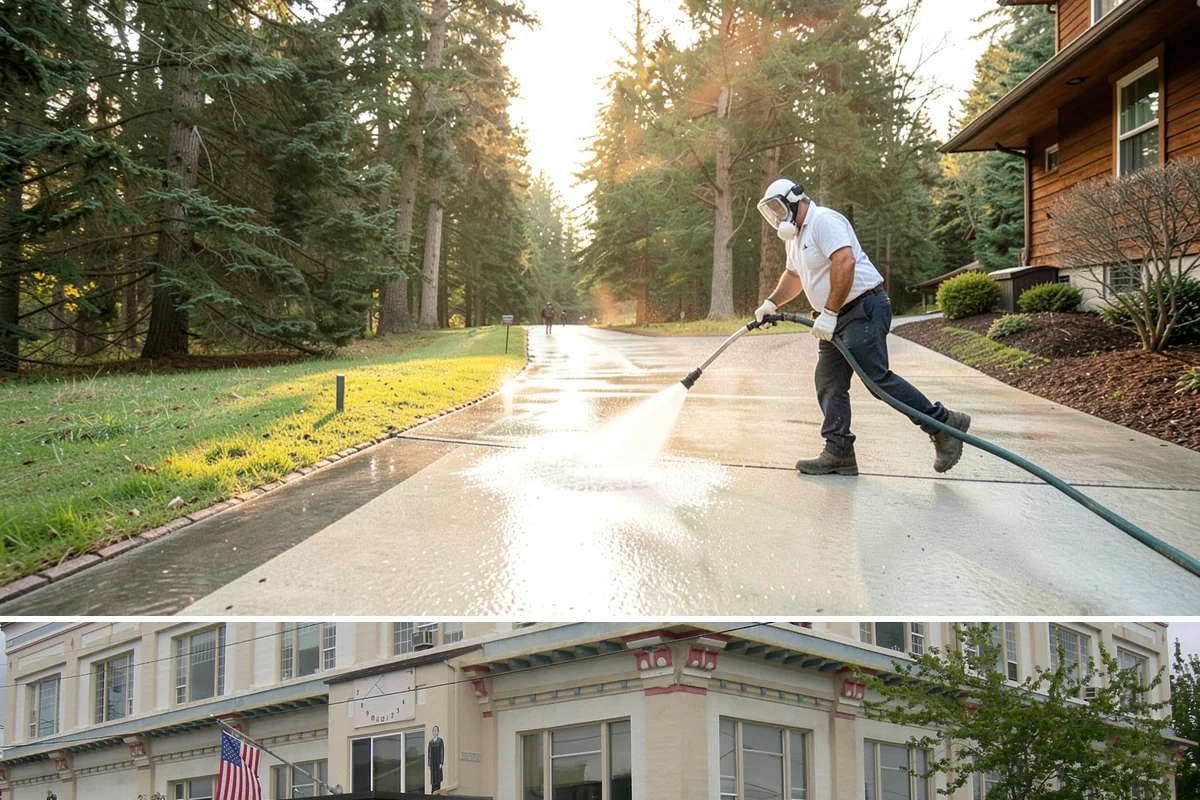 Window Sill Cleaning in Anacortes, Skagit County, WA - Clean sills in spring to remove the algae the shaded, wet winter encourages.