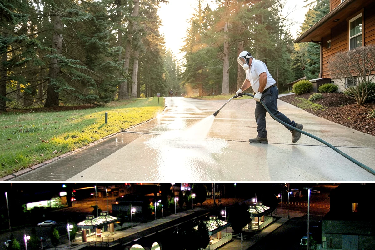 Window Sill Cleaning in Auburn, King County, WA - Clean sills in spring to remove the algae the shaded, wet winter encourages.