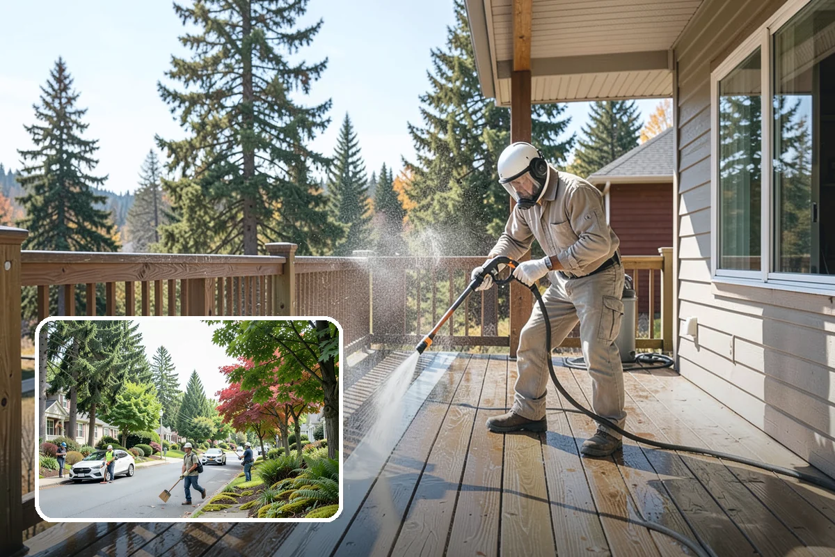 Window Sill Cleaning in Beaux Arts Village, King County, WA - Clears algae and organic streaks from the sills