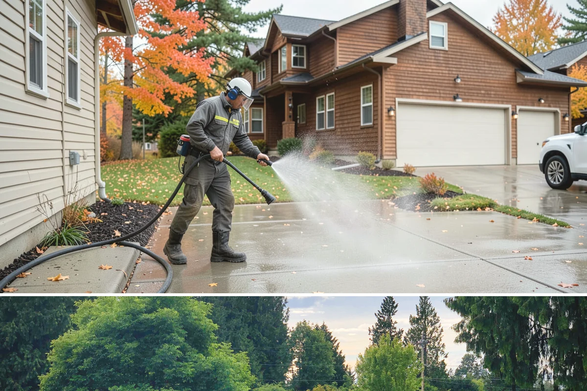 Window Sill Cleaning in Bonney Lake, Pierce County, WA - Clean sills in spring to remove the algae the shaded, wet winter encourages.