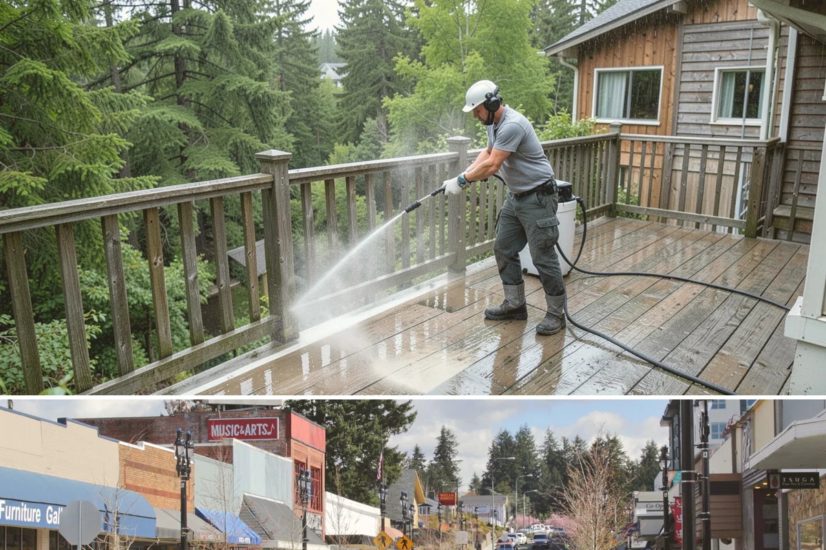 Window Sill Cleaning in Bothell, King County, WA - Clean sills in spring to remove the algae the shaded, wet winter encourages.