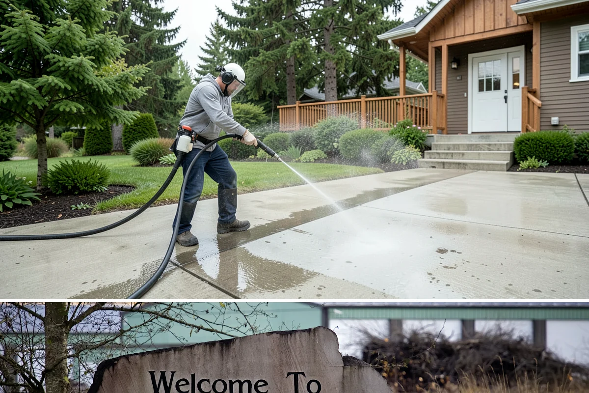 Window Sill Cleaning in Buckley, Pierce County, WA - Clean sills in spring to remove the algae the shaded, wet winter encourages.