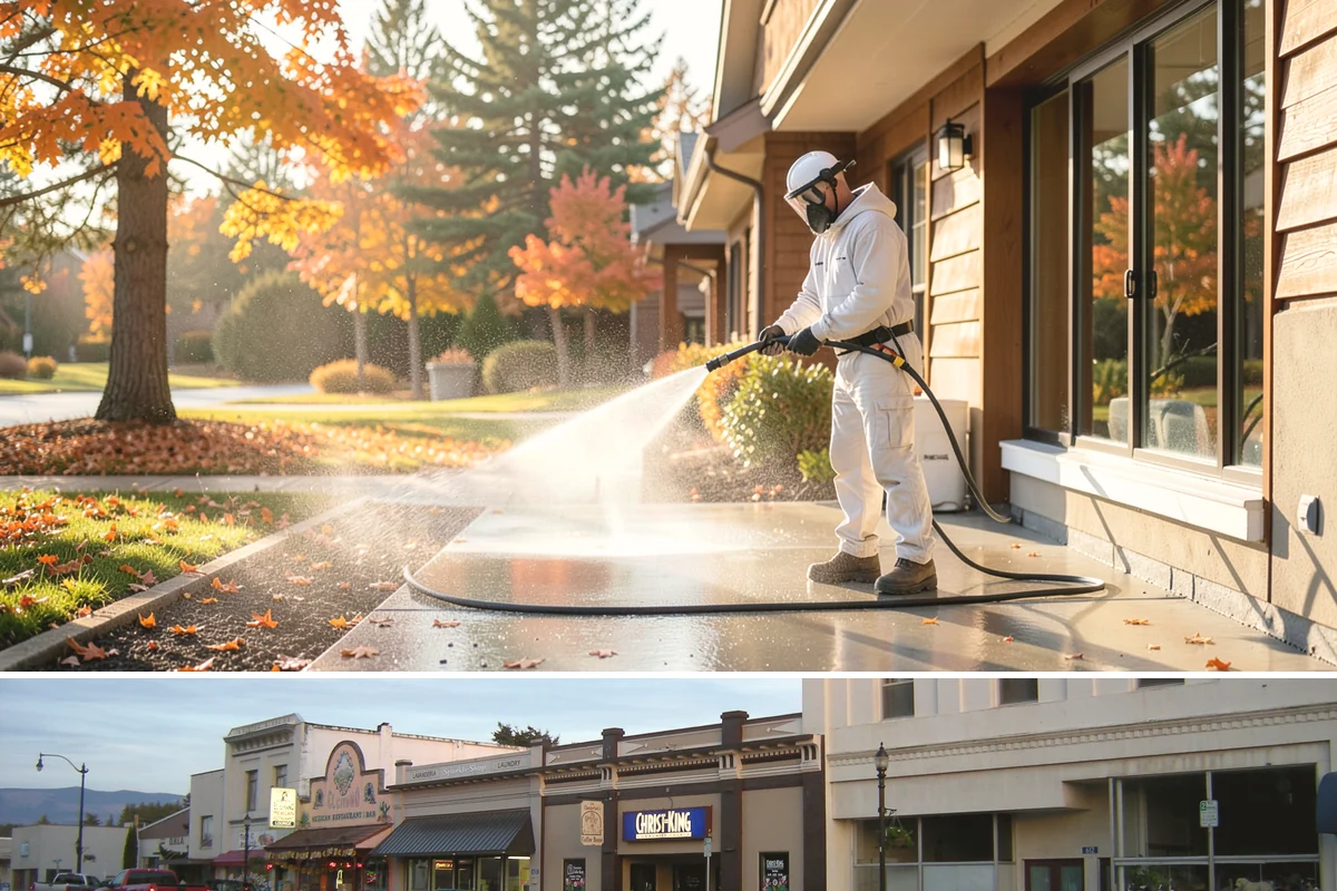 Window Sill Cleaning in Burlington, Skagit County, WA - Clean sills in spring to remove the algae the shaded, wet winter encourages.