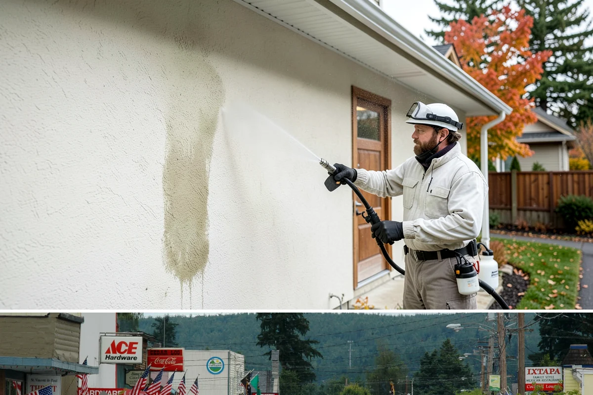 Window Sill Cleaning in Carnation, King County, WA - Clean sills in spring to remove the algae the shaded, wet winter encourages.