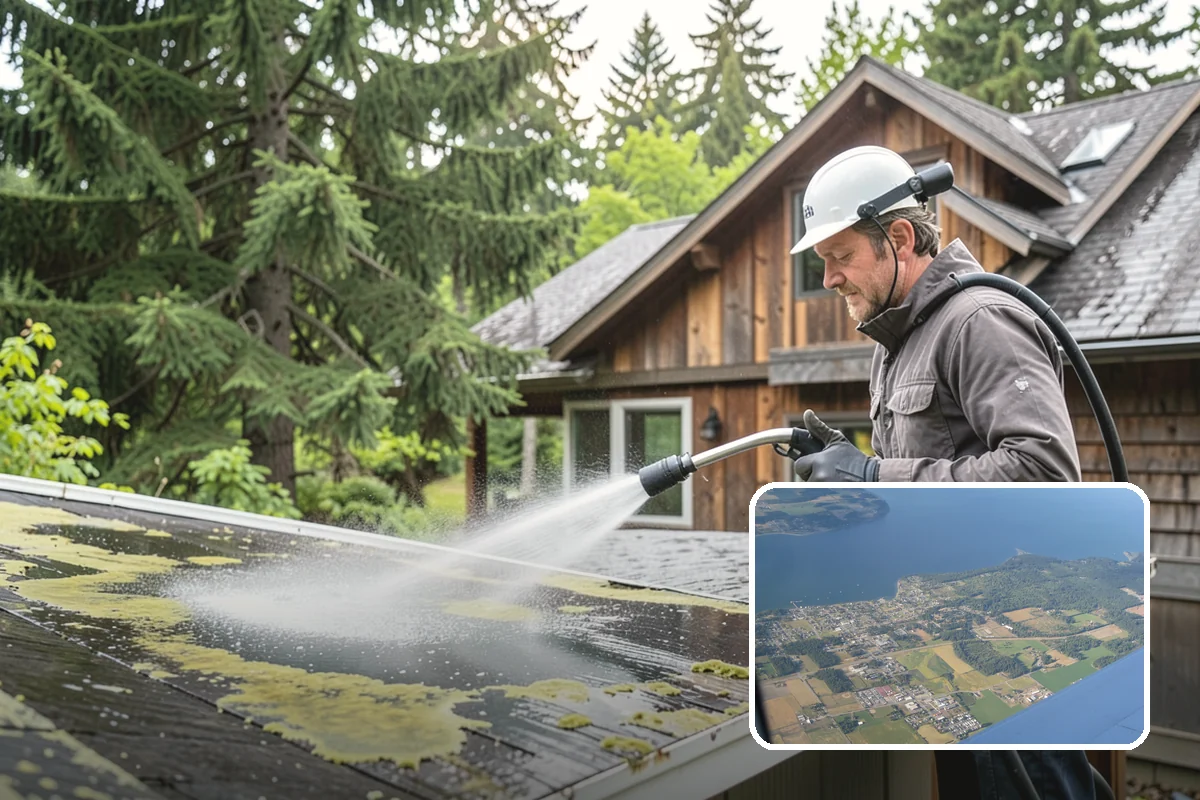 Window Sill Cleaning in Coupeville, Island County, WA - Clears algae and organic streaks from the sills