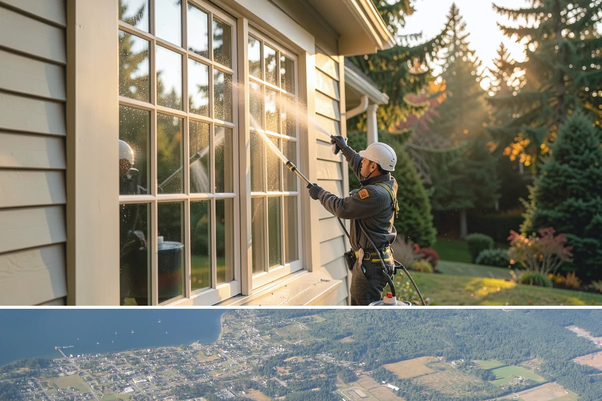 Window Sill Cleaning in Coupeville, Island County, WA - Clean sills in spring to remove the algae the shaded, wet winter encourages.