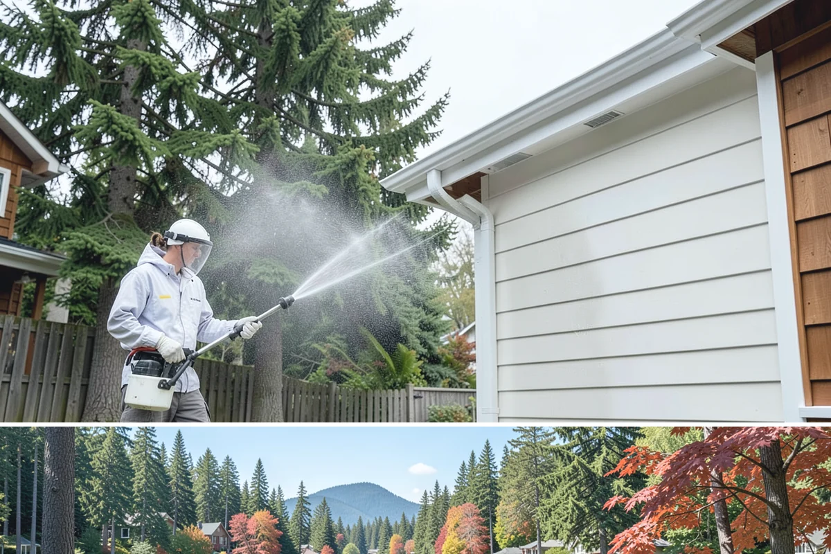 Window Sill Cleaning in Covington, King County, WA - Clean sills in spring to remove the algae the shaded, wet winter encourages.