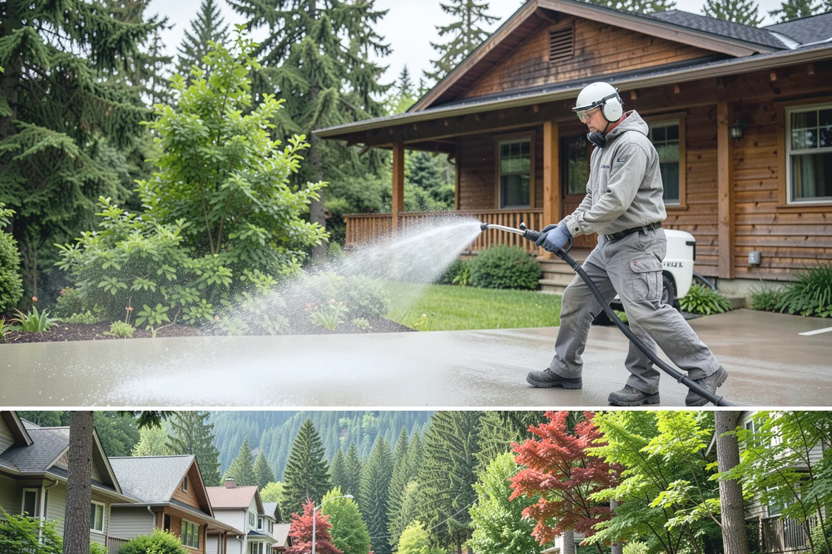 Window Sill Cleaning in Darrington, Snohomish County, WA - Clean sills in spring to remove the algae the shaded, wet winter encourages.