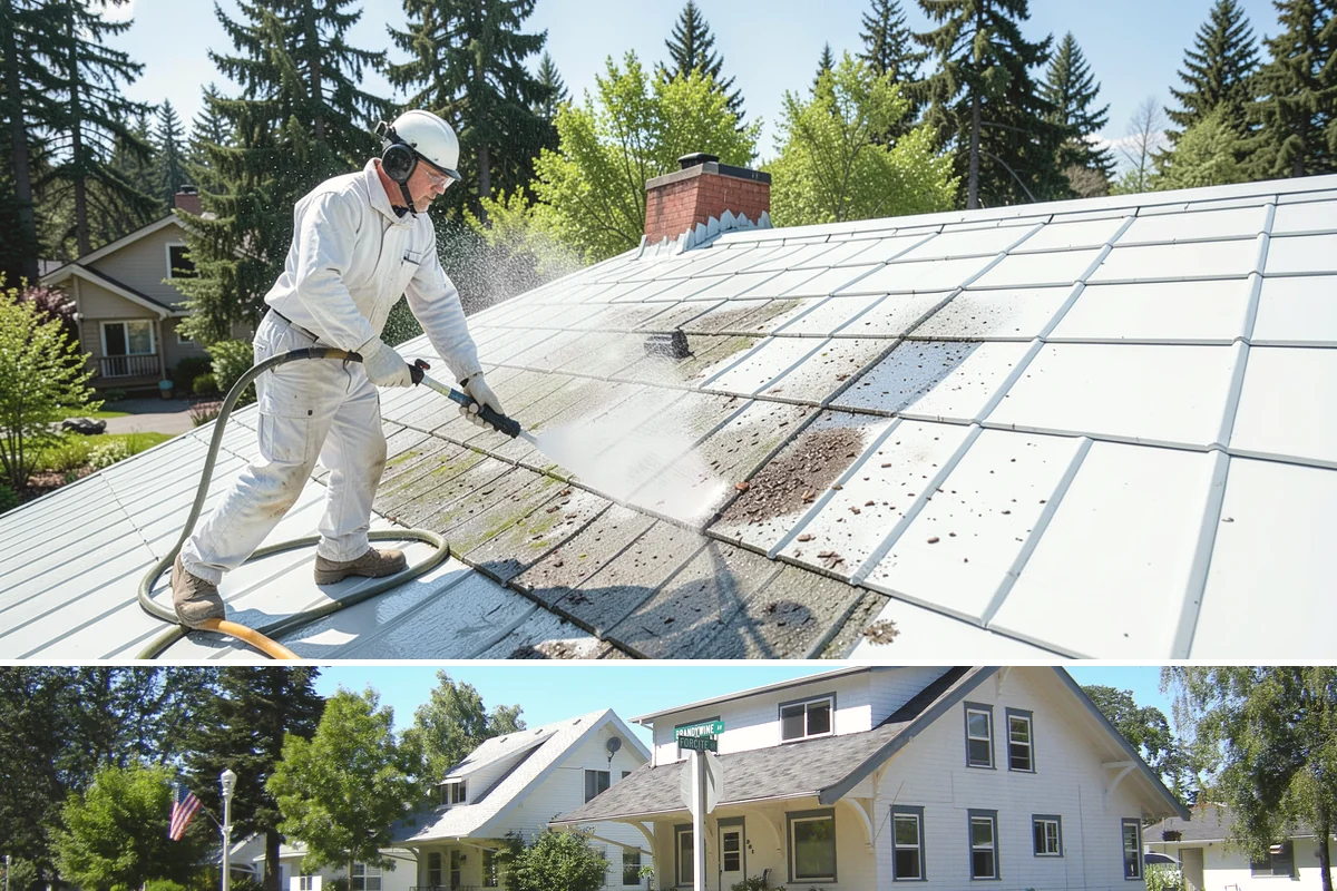 Window Sill Cleaning in DuPont, Pierce County, WA - Clean sills in spring to remove the algae the shaded, wet winter encourages.