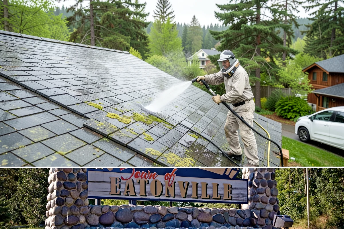 Window Sill Cleaning in Eatonville, Pierce County, WA - Clean sills in spring to remove the algae the shaded, wet winter encourages.