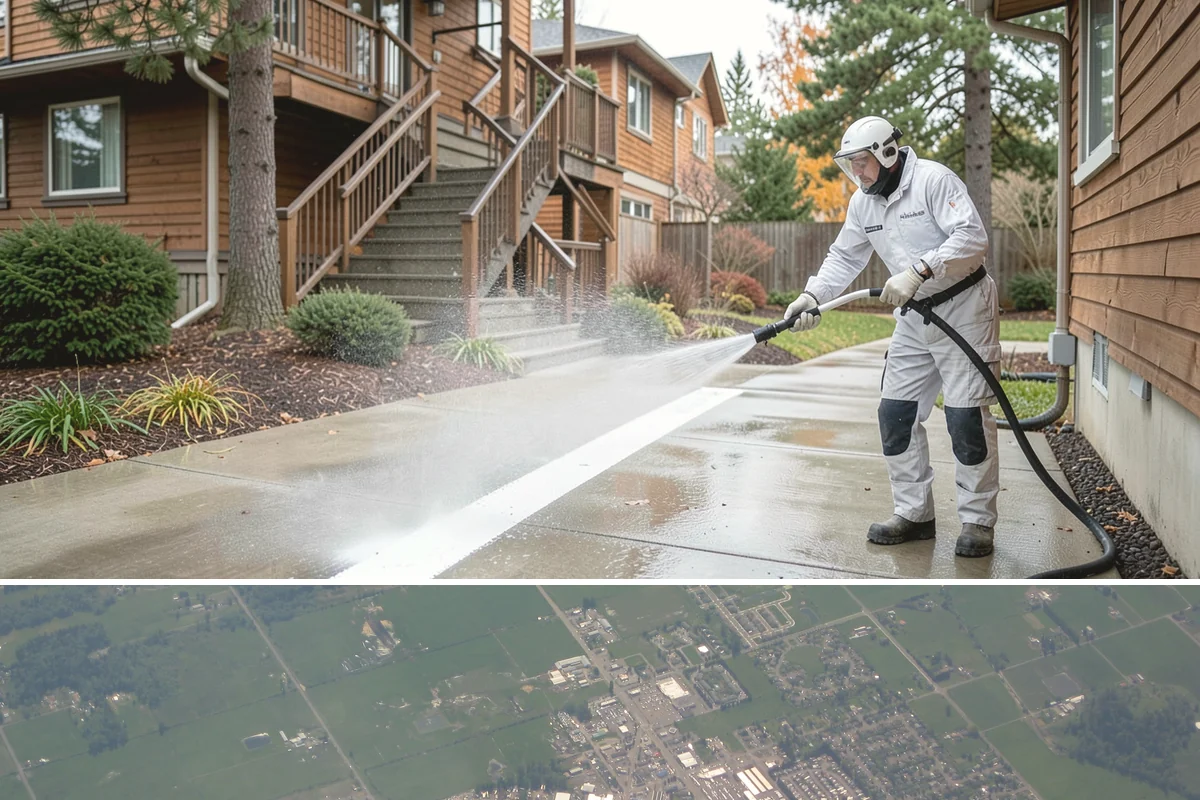 Window Sill Cleaning in Enumclaw, King County, WA - Clean sills in spring to remove the algae the shaded, wet winter encourages.