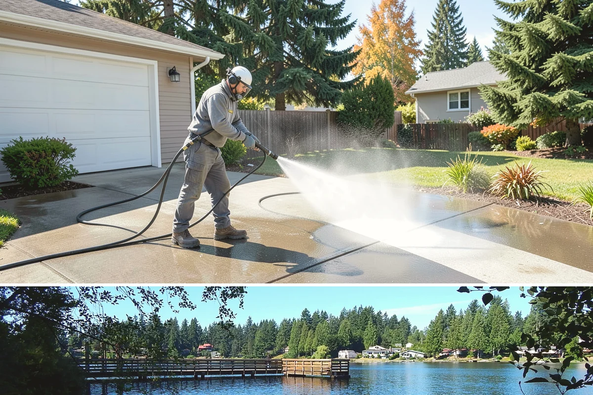 Window Sill Cleaning in Federal Way, King County, WA - Clean sills in spring to remove the algae the shaded, wet winter encourages.