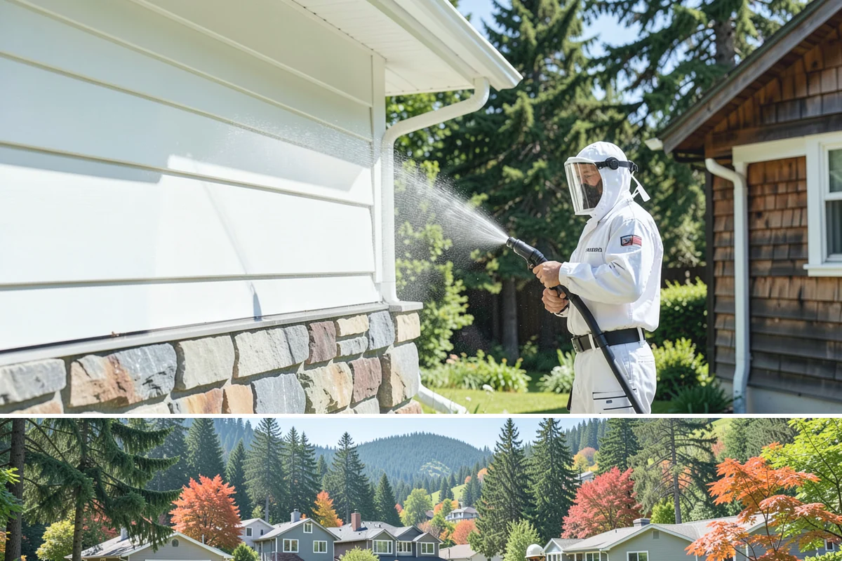 Window Sill Cleaning in Fircrest, Pierce County, WA - Clean sills in spring to remove the algae the shaded, wet winter encourages.
