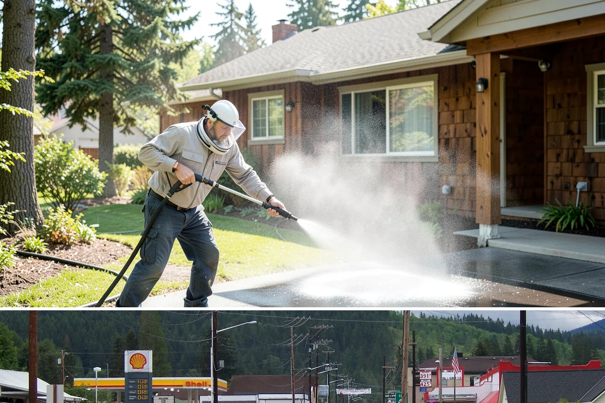 Window Sill Cleaning in Granite Falls, Snohomish County, WA - Clean sills in spring to remove the algae the shaded, wet winter encourages.