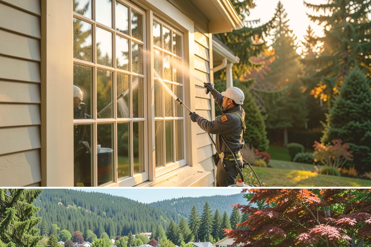 Window Sill Cleaning in Index, Snohomish County, WA - Clean sills in spring to remove the algae the shaded, wet winter encourages.