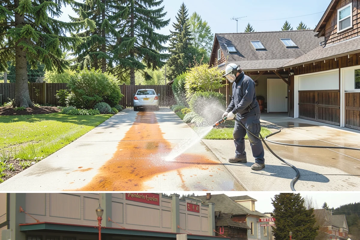 Window Sill Cleaning in Issaquah, King County, WA - Clean sills in spring to remove the algae the shaded, wet winter encourages.