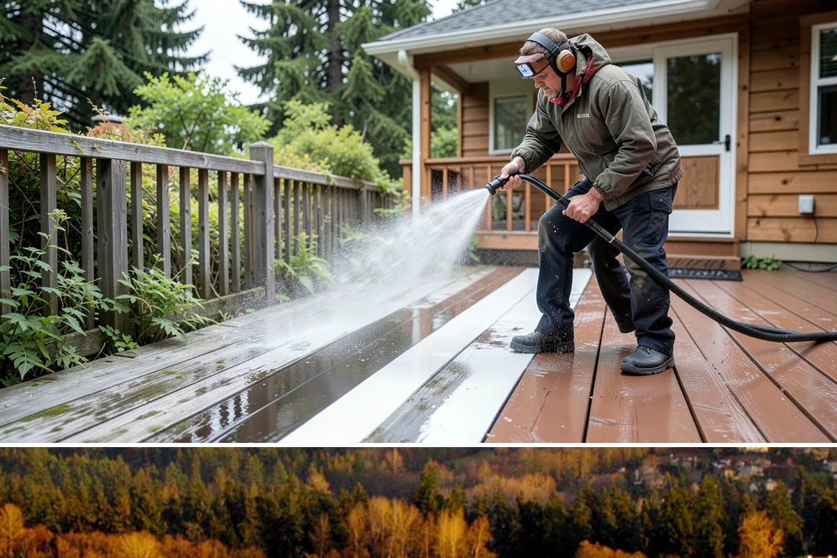 Window Sill Cleaning in Kenmore, King County, WA - Clean sills in spring to remove the algae the shaded, wet winter encourages.