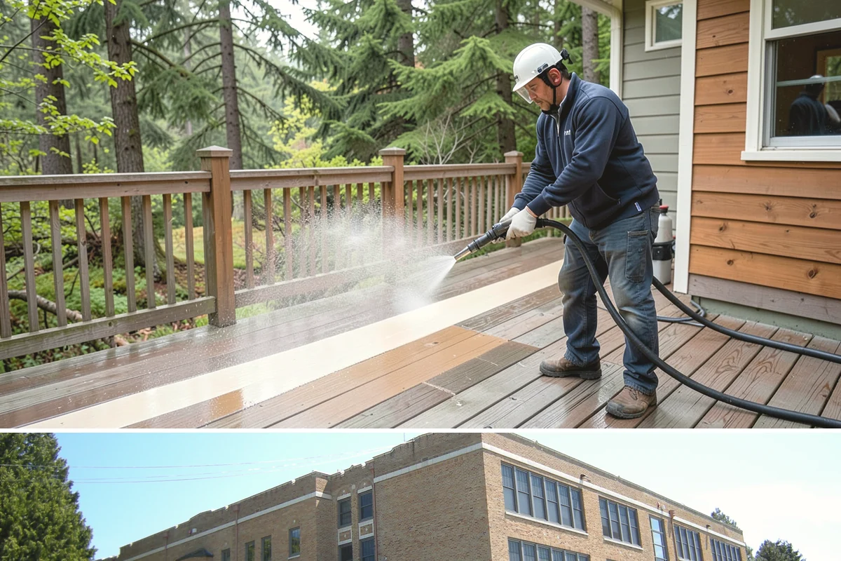 Window Sill Cleaning in Maple Valley, King County, WA - Clean sills in spring to remove the algae the shaded, wet winter encourages.