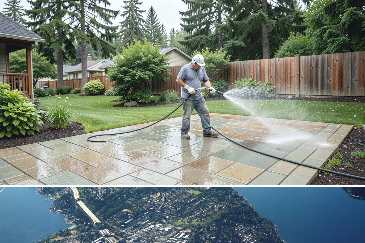 Window Sill Cleaning in Mercer Island, King County, WA - Clean sills in spring to remove the algae the shaded, wet winter encourages.