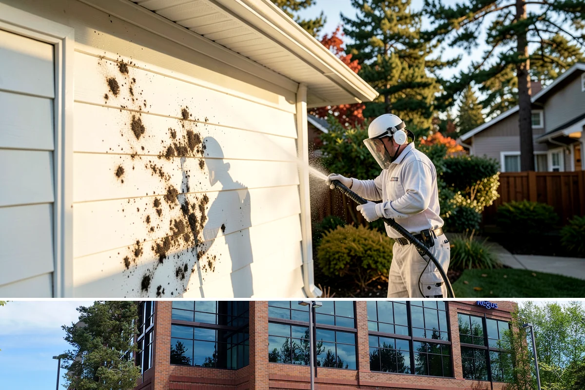 Window Sill Cleaning in Mountlake Terrace, Snohomish County, WA - Clean sills in spring to remove the algae the shaded, wet winter encourages.