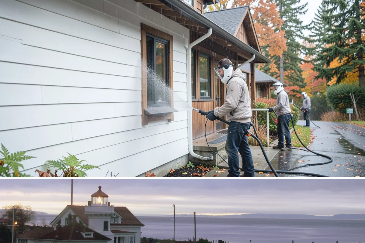 Window Sill Cleaning in Mukilteo, Snohomish County, WA - Clean sills in spring to remove the algae the shaded, wet winter encourages.