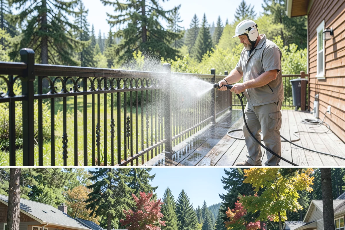 Window Sill Cleaning in Orting, Pierce County, WA - Clean sills in spring to remove the algae the shaded, wet winter encourages.