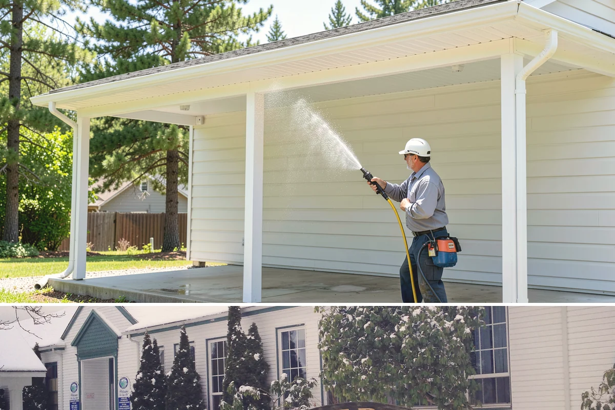 Window Sill Cleaning in Pacific, King County, WA - Clean sills in spring to remove the algae the shaded, wet winter encourages.