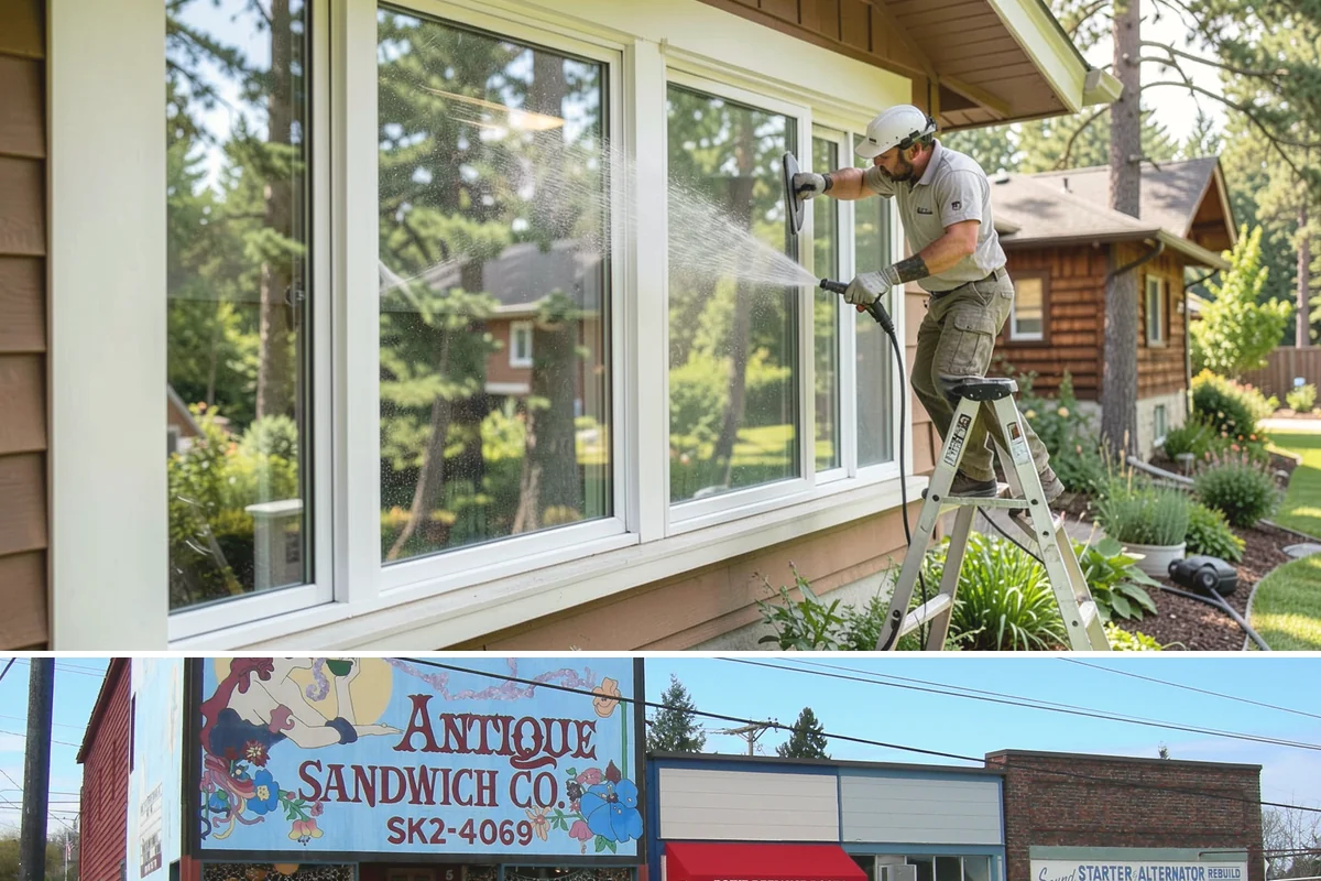 Window Sill Cleaning in Ruston, Pierce County, WA - Clean sills in spring to remove the algae the shaded, wet winter encourages.