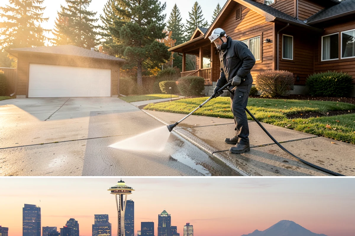 Window Sill Cleaning in Seattle, King County, WA - Clean sills in spring to remove the algae the shaded, wet winter encourages.