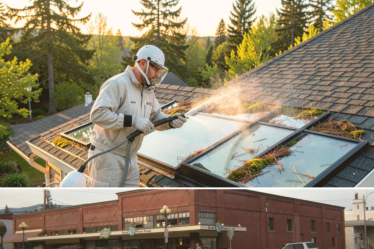 Window Sill Cleaning in Sedro-Woolley, Skagit County, WA - Clean sills in spring to remove the algae the shaded, wet winter encourages.