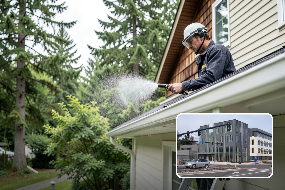 Window Sill Cleaning in Shoreline, King County, WA - Clears algae and organic streaks from the sills
