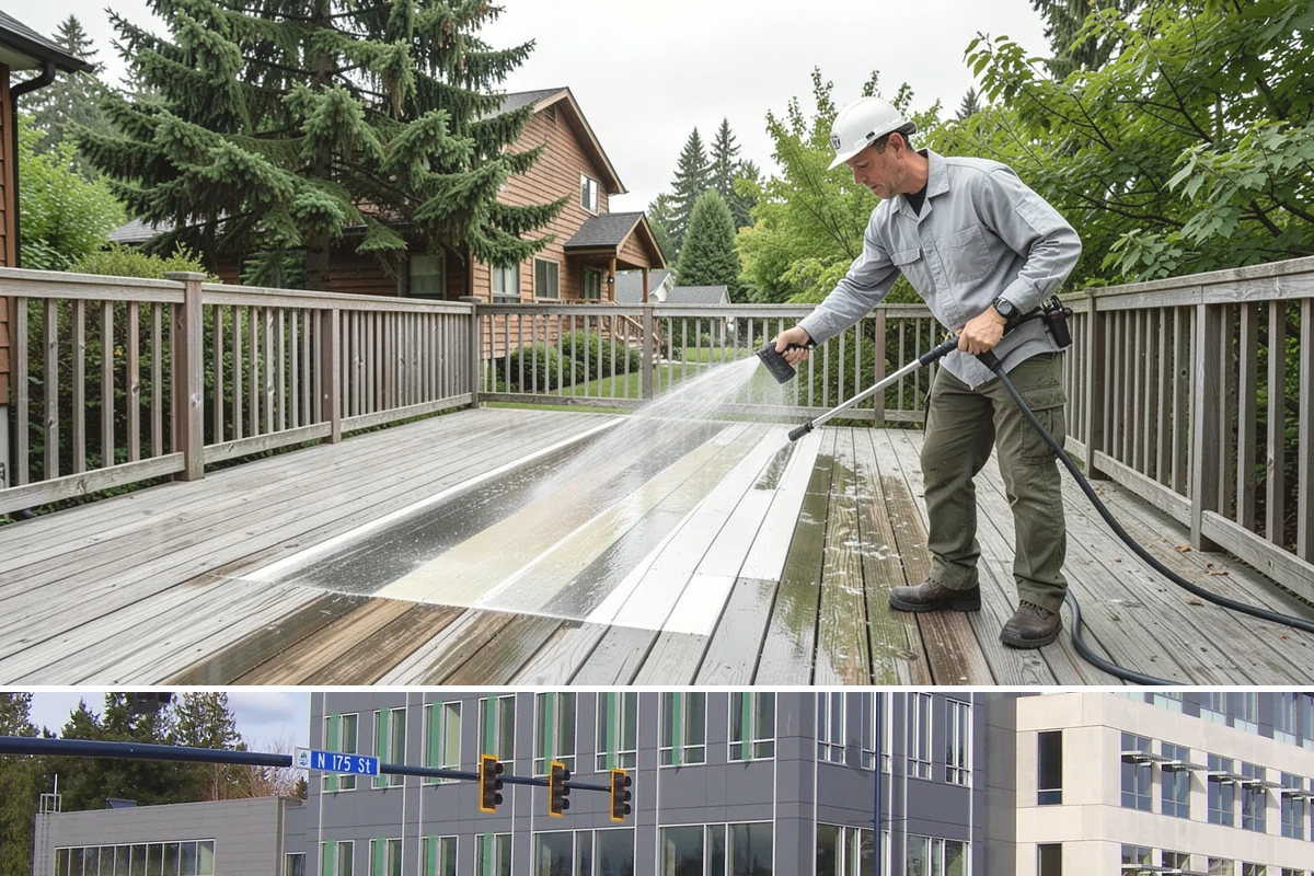 Window Sill Cleaning in Shoreline, King County, WA - Clean sills in spring to remove the algae the shaded, wet winter encourages.