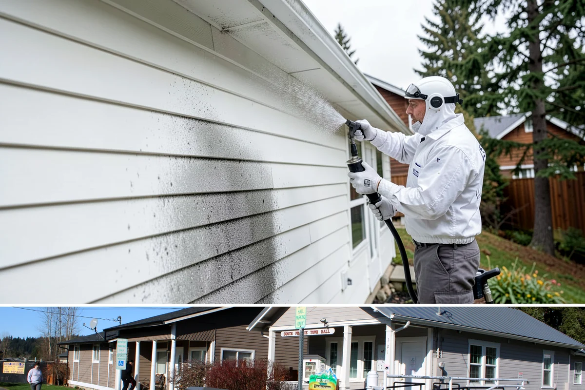 Window Sill Cleaning in South Prairie, Pierce County, WA - Clean sills in spring to remove the algae the shaded, wet winter encourages.