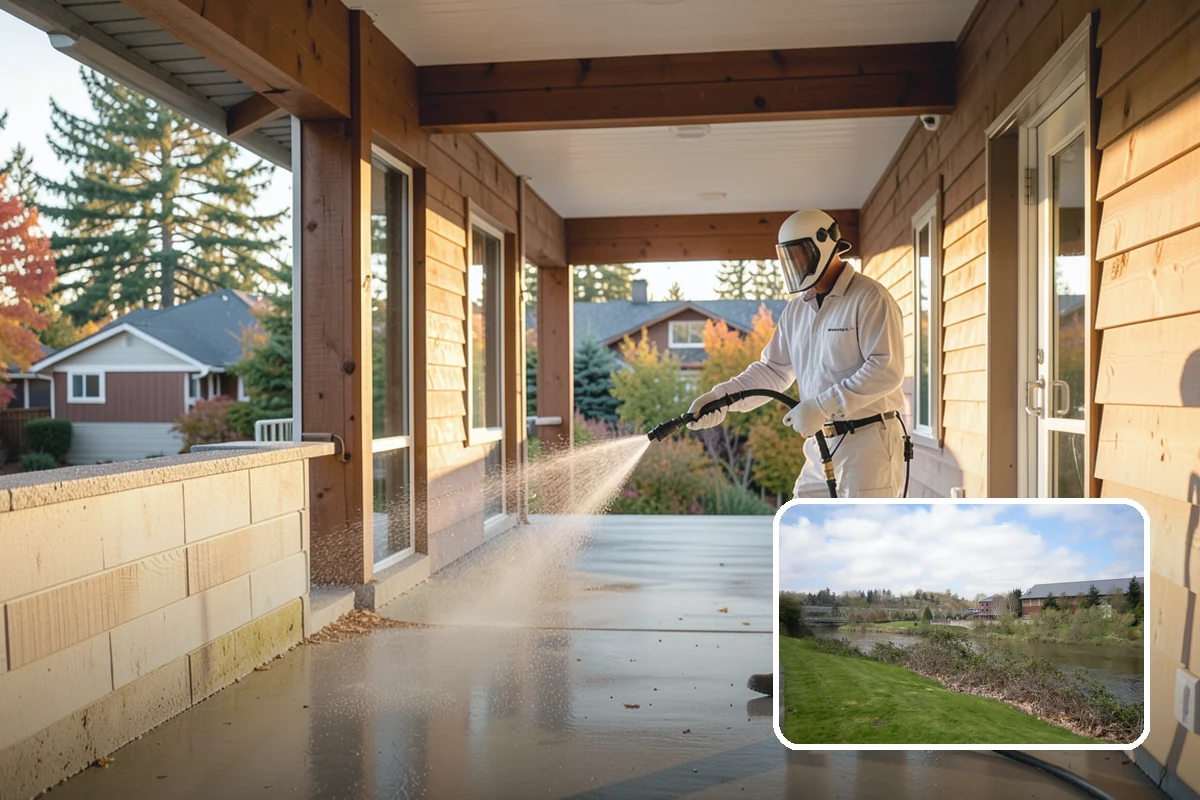 Window Sill Cleaning in Tukwila, King County, WA - Clears algae and organic streaks from the sills