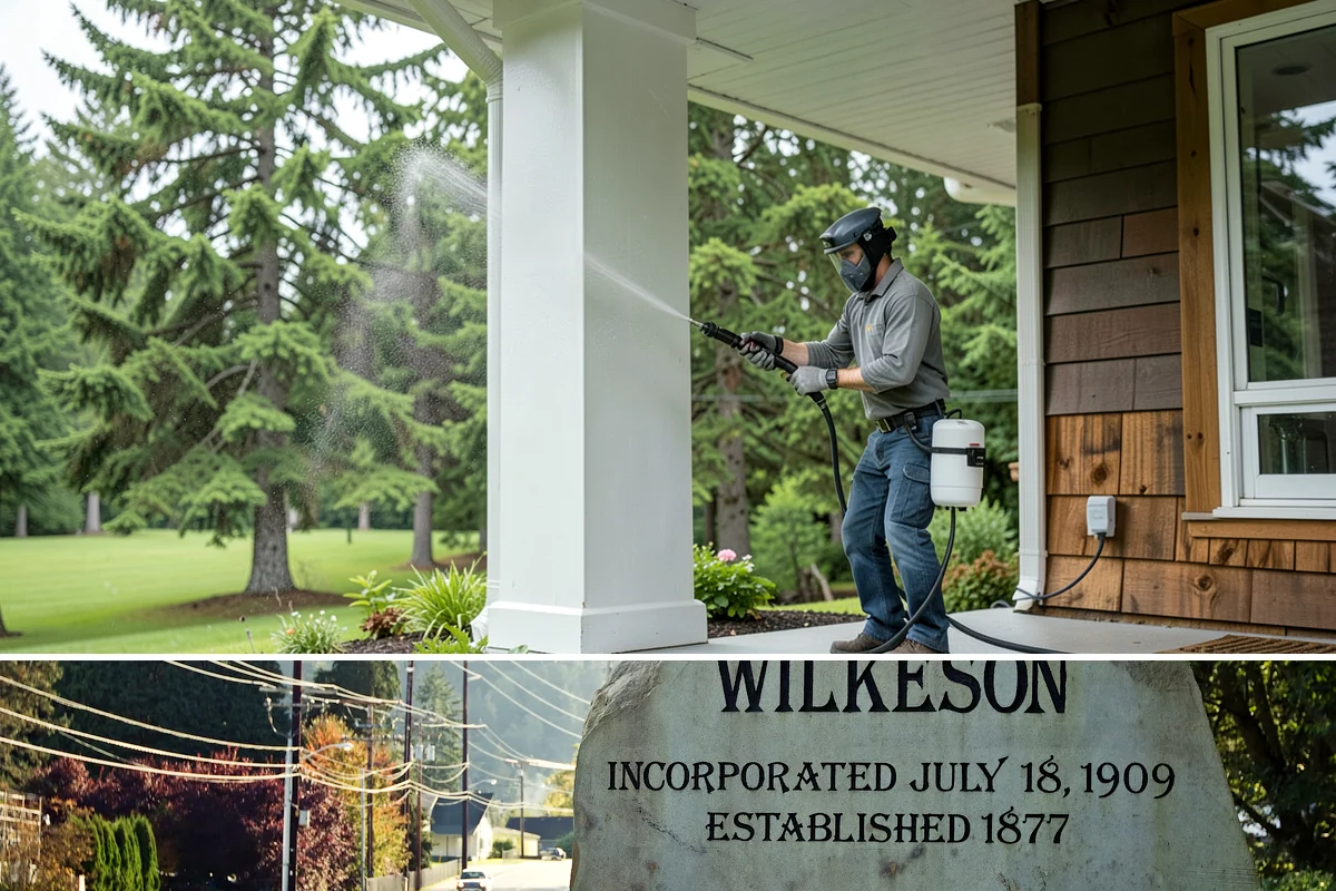 Window Sill Cleaning in Wilkeson, Pierce County, WA - Clean sills in spring to remove the algae the shaded, wet winter encourages.