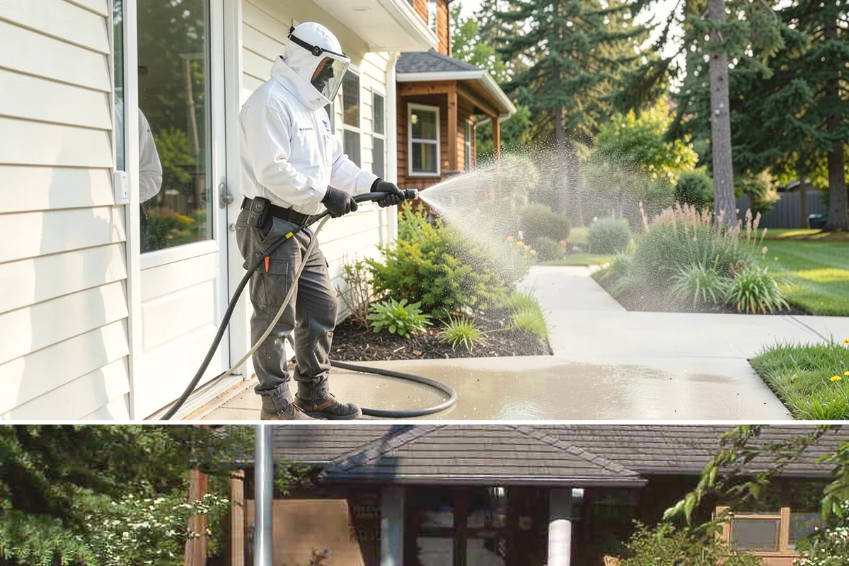 Window Sill Cleaning in Yarrow Point, King County, WA - Clean sills in spring to remove the algae the shaded, wet winter encourages.