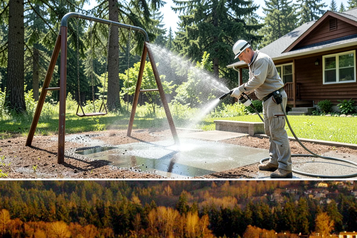 Window Track Cleaning in Kenmore, King County, WA - Track cleaning fits well in spring, clearing the damp winter buildup before summer window use.