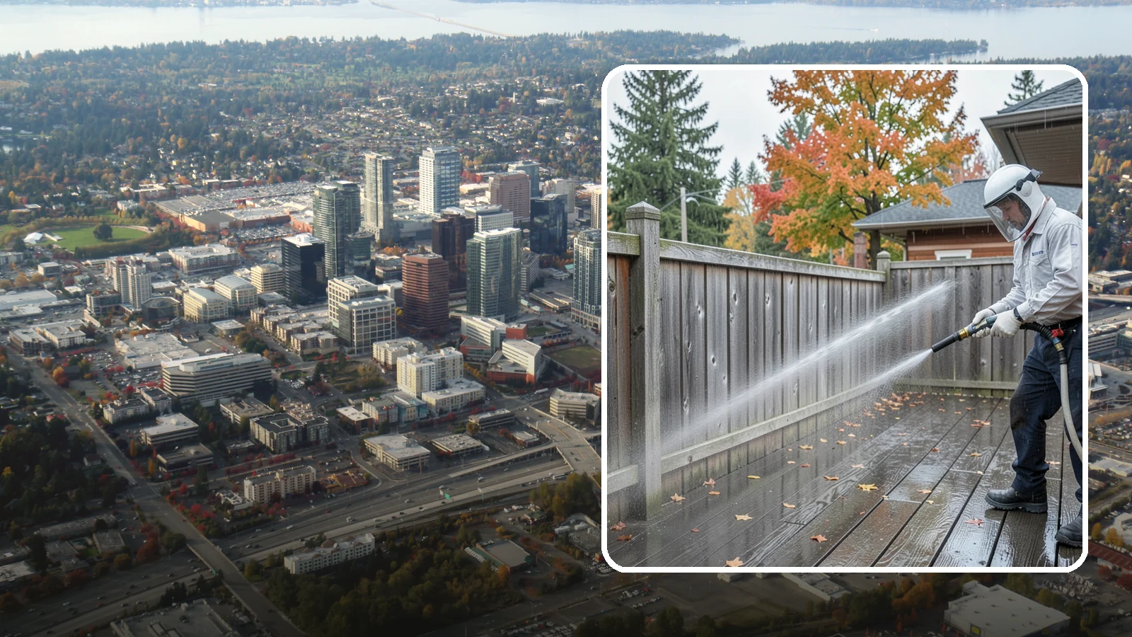 Wood Fence Washing in Bellevue, King County, WA - Pressure-controlled washing for pressure-treated and fir fences that keeps the boards intact while clearing years of grime.