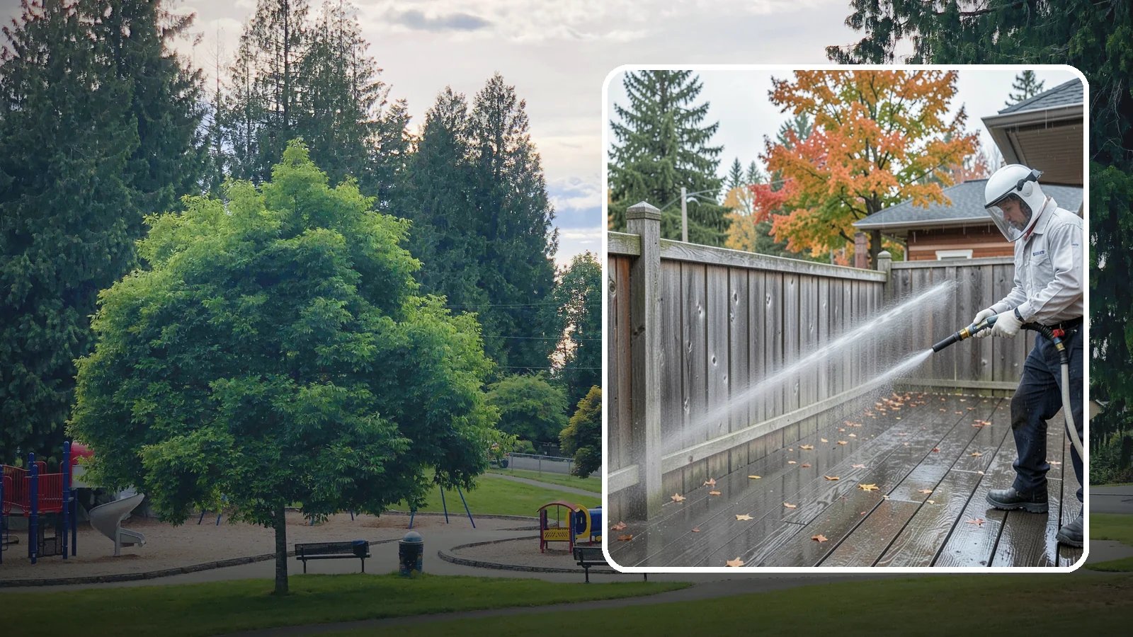 Wood Fence Washing in Bonney Lake, Pierce County, WA - Pressure-controlled washing for pressure-treated and fir fences that keeps the boards intact while clearing years of grime.