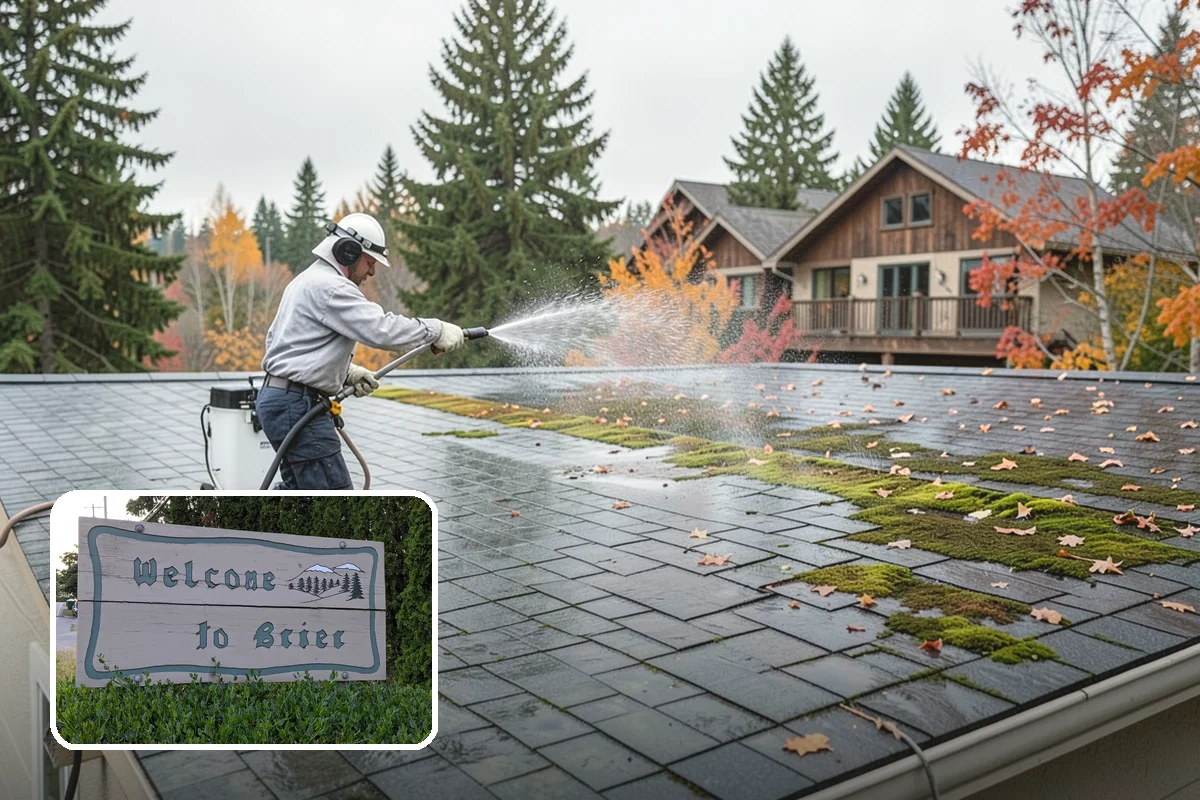 Wood Fence Washing in Brier, Snohomish County, WA - Clears algae and dark rundown streaks from every picket